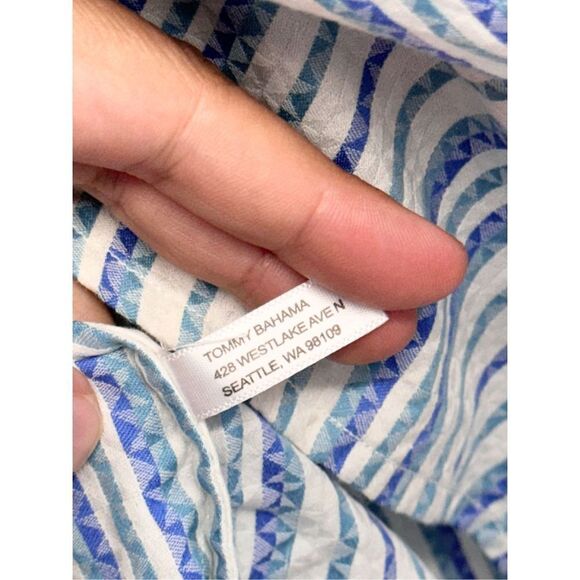 Tommy Bahama Long Sleeve Shirt Striped Button Down Casual Size Large 100% Cotton - Picture 8 of 8